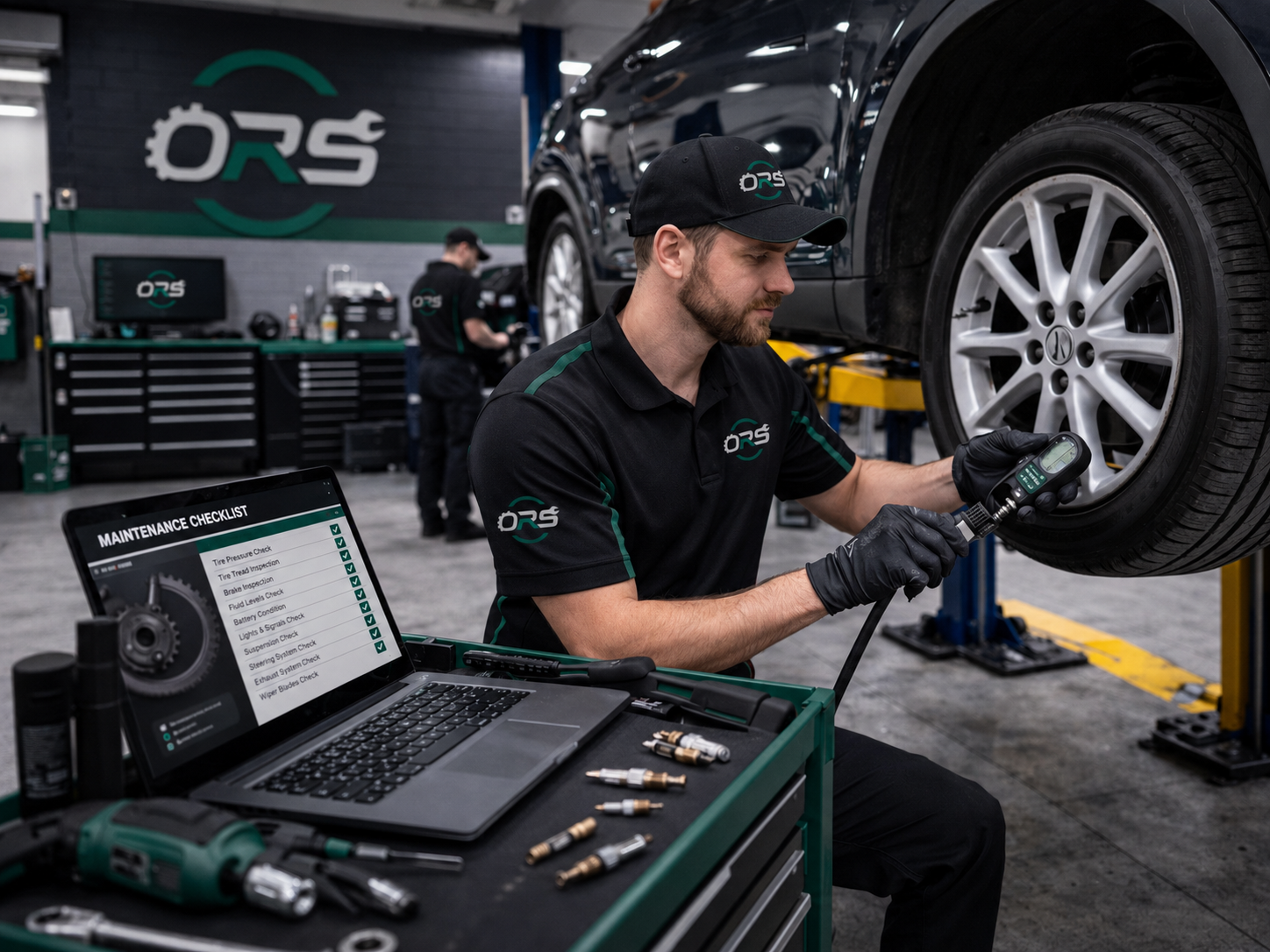 ORS Autos technician carrying out an MOT check