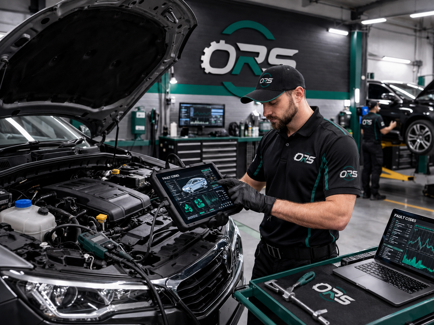 ORS Autos technician running vehicle diagnostics